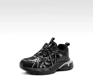 Kids Chunky Sneakers Platform Dad Shoes Mesh Lined PU Upper Autumn Winter Warm Casual Athletic Shoes Boys Girls School Running