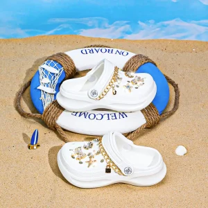 Kids Custom Chain Starfish Charms EVA Four Seasons Lightweight Anti slip Garden Shoes Summer Beach Sandals Outdoor