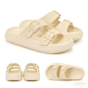 Kids Cute Double Strap Sandals Platform Slippers Open Toe Fashion Slides Breathable Waterproof Summer Casual Style