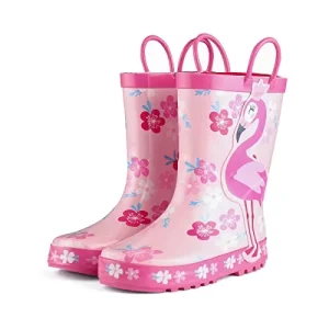 Kids Cute Rubber Rain Boots with Handle