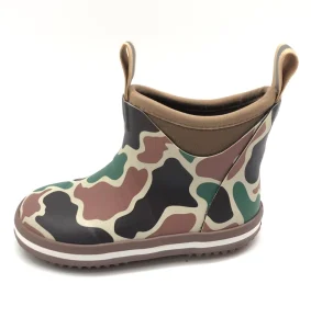 Kid’s Deck Boots Waterproof Lightweight Ankle Rain Boots for Boys Girls Rubber Boots Non slip Child Rain Shoes