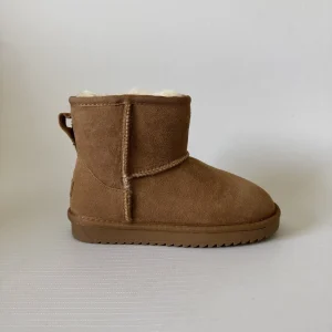 Kids Double Face Sheepskin Shearling Autumn Warm Comfortable Water Repellent Suede Upper TPR Outsole Winter Snow Boots Boys