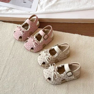 Kids Fashion Outwear Spring Autumn Flower Princess Flat Dress Shoes for Girls
