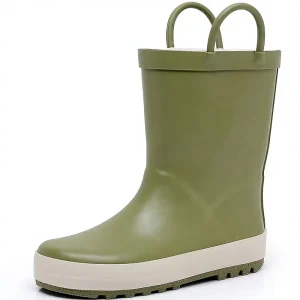 Kids Fashionable Mid-cut Lightweight Rubber Rain Boots Spring Summer New Flat Water Shoes Rainproof Gum