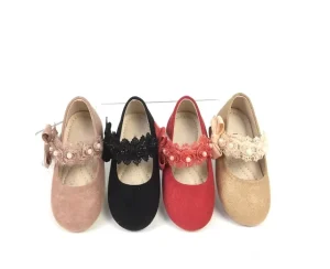 Kids First Walk Infant Toddler Shoes Round Toe Shoes Footwear Girls Little Princess Children PU Floral Spring Baby Shoes Button