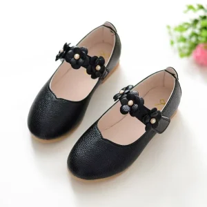 Kids Flats Girls Flowers Princess Shoes Children’s Girls Ballerina Slip on Party Dress Shoe for Toddler little Kids