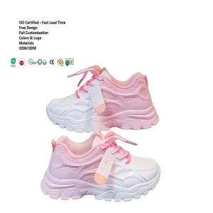 Kids Gradient Running Shoes Customization Buckle Strap Design Lightweight Casual Sports Sneakers