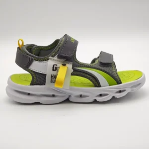 Kids Gray Green Yellow Summer Open Toe Hook Loop Ankle Strap Breathable Comfortable Beach Sandals & Shoes