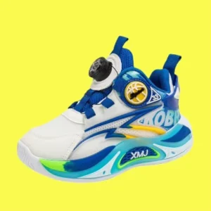 Kids High Top Basketball Style Shoes Breathable Athletic Outdoor Combat Sneakers Net Cloth Students Winter Sports