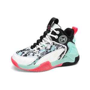Kids High-top Basketball Sneakers Rotary Buckle Breathable Mesh Summer Winter Factory Direct OEM ODM Custom Logo Bulk Order