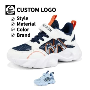 Kids Hollow Out Mesh Sports Shoes Dial Fastener Soft Sole Children Casual Sneakers