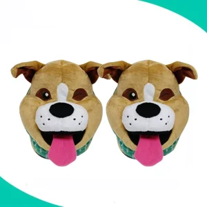 Kids Indoor Comfortable Plush Shoe Slippers Winter Custom Animal Shaped Dog Plush Slippers