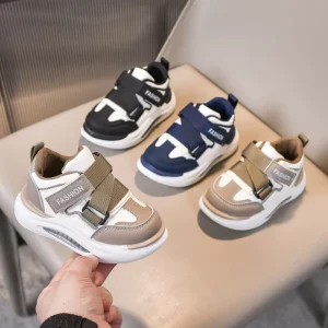 Kids Leather Sports Shoes Autumn and Winter New Children’s Running Shoes Soft Sole Boys and Girls Sports Shoes