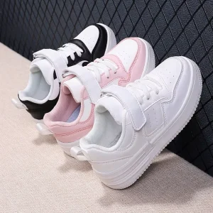 Kids Leisure Sport Shoes Pu Leather All Seasons Lightweight Boys Girls Toddler Children White Casual Shoes