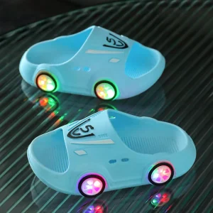 Kids Lighted Slippers Open Toe Design PVC Children Luminous Kids Lighted Slippers Kids Sandals With Lights