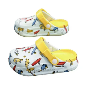 Kids Lightweight EVA Clogs Cool Skateboard Graffiti Garden Shoes Non slip Breathable Sandals for Boys & Girls