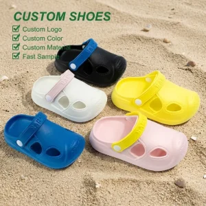Kids Lightweight Slippers Breathable Perforated Clogs With Multiple Customizable Colors for Beach Pool Garden