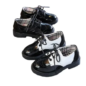 Kids Little Boy Dress Shoes Toddler Teen Boy School Shoes Walking Soft PU Leather Children Shoes Oxfords Black White