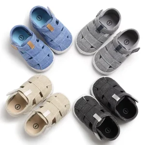Kids Newborn Baby Boys Casual Summer Canvas Soft Sole Sandal Baby Toddler Shoes Anti Slip Sandals Shoe