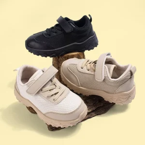 Kids Outdoor Sneakers Breathable Comfort Unisex for Outdoor Travel & School 3 Colors Beige Khaki Black Trendy Gift