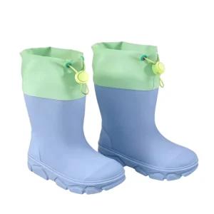 Kids PVC Elastic-Top Rain Boots Non-Slip Waterproof Lightweight Boots for Boys & Girls Toddler Outdoor Splash Shoes