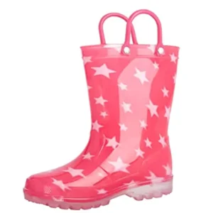 Kids PVC Rain Boots Waterproof Lightweight with Easy Hanlde Children Outdoor Footwear