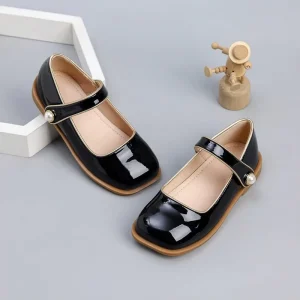 Kids Performance Black School Shoes for Girls 23 36