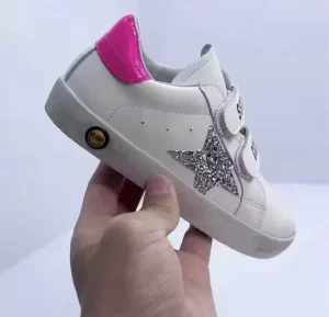 Kids Pink Leopard Children Star Board Shoes Korean Fashion Sequins Girls Casual Shoes Soft Bottom Dirty Shoes