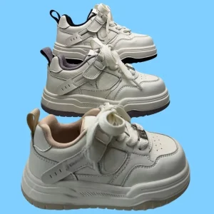 Kids Platform Sneakers Casual Breathable Children’s Lace-Up Shoes for Daily Wear