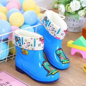 Kids Rain Boots Waterproof Princess for Boys Girls Non Slip High Insole Rubber Shoes for Kindergarten Summer Water Sports