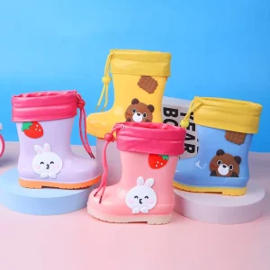 Kids Rain Boots for Children Cartoon Thermal Boots for Girls Boys Galoshes Infant Baby Waterproof Wellington Rain Boots