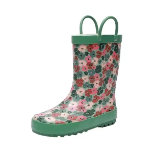 Kids Rain Boots with Handles Waterproof Rubber s Toddler Boys Girls Printed Outdoor Garden Shoes