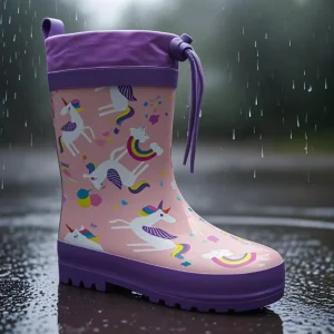 Kids Rain Shoes Tough Waterproof Material Non Slip Traction for Outdoor Fun Durable Children Rain Boots