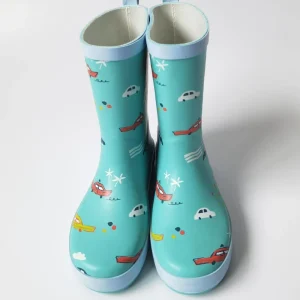 Kids Rubber Rain Boots Children Car Pattern Children Rubber Wellington Boots Waterproof Child Cute Rubber Botas