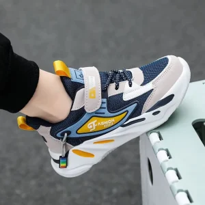 Kids Running Shoes Breathable Children’s Fashion Trend Sneakers Boys Girls Casual Sport PHYLON Outsole Slip-On Closure