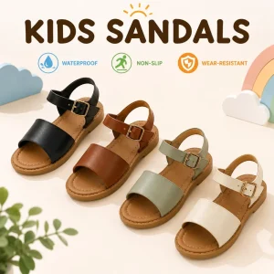 Kids Sandals Shoes School Sandals for Girl Baby Shoes TPR Outsole and PU Shoes Upper