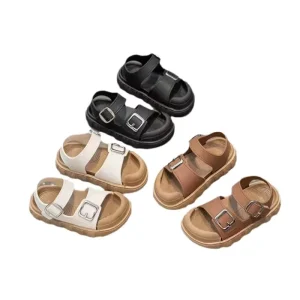 Kids Sandals Summer and Spring Flip Flop Soft PU Upper Slippers