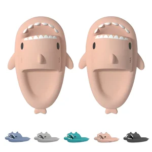 Kids Shark Slides Slip On Cartoon Anti Slip Waterproof Soft Foam Comfortable Summer Shower Pool Beach Home Unisex