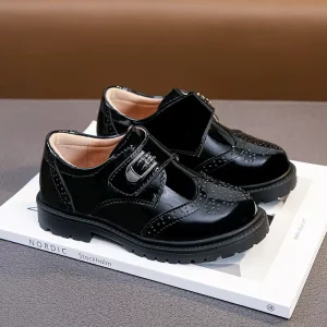 Kids Shiny Patent School Shoes Children Shoes Fashion Boys Black School Shoes
