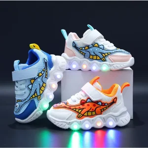 Kids Shoes Cartoon Mesh Boys Running Sports Shoe Cartoon Dinosaur Sneakers for Kids Gril Shoes Chaussures Pour Enfants
