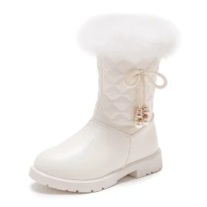Kids Shoes Children’s Plush Boot Winter Warm Kids Snow Boots Non Slip Waterproof Pu Leather Boot for Kid Chaussures Pour Enfants