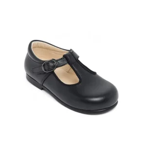 Kids Shoes Genuine Leather Comfortable Black Flat School Shoes for Girls