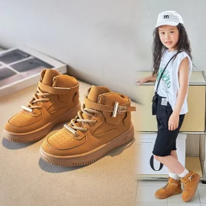 Kids Shoes Girls Boys White Sneakers Small Dirty Sports Shoes with Trendy Logo Spring Autumn Children’s Boots