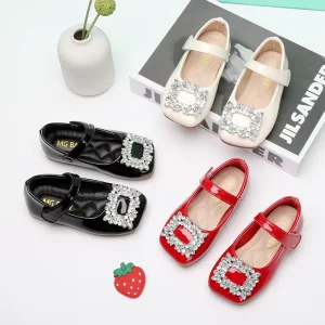 Kids Shoes Girls Shoes Rhinestone Princess Flats Girl’s Dress Shoes Party Wedding Shoes Children’s Shoes Chaussures Pour Enfants