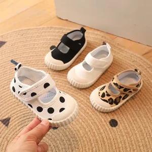 Kids Shoes Girls Velcro Design New Styles Soft Sole Toddler Sneakers for Children Flat Boys Blank Canvas Shoes