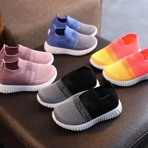 Kids Shoes Multi-color Knitted Toddler Baby Sneakers Casual Slip on Sneakers Children Shoes Kid Girls Boys Sports Shoes