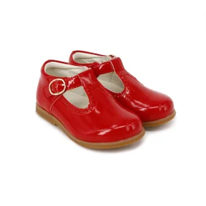 Kids Shoes Premium Patent Leather T bar Buckle Strap Mary Jane Shoes Girls Children’s Dress Ballerina