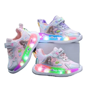 Kids Shoes Running Children’s Cartoon Princess Soft Sneakers Breathable Casual Single Shoes for Girls