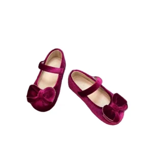 Kids Shoes Solid Color Bow Soft Sole Princess Baby Girl Flat Dress Shoes