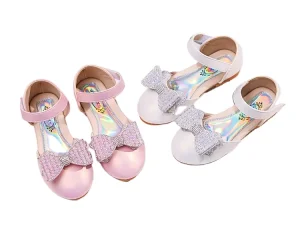 Kids Shoes Spring and Summer Children’s Princess Dress Shoes Soft Sole Crystal Bow Girls Sandals Dressy Shoes